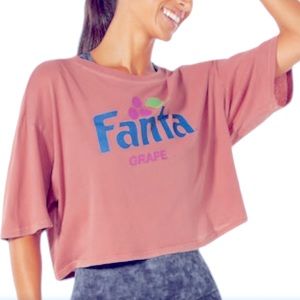 WILDFOX x Coca Cola-Fanta Grape-Alhambra Cropped T Shirt-Ash Rose-NWT- Sz M or L